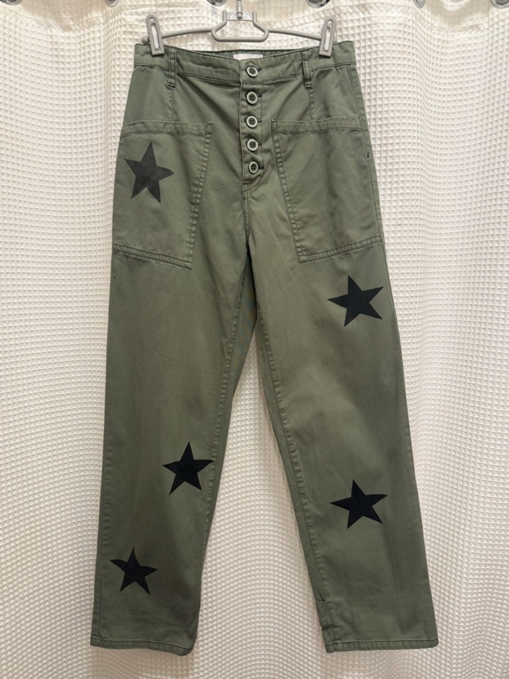 Anthropologie Olive Green Terry Star Utility Pants - size 26 - Picture 4 of 12